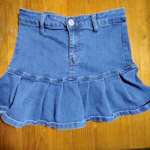 Rue 21 Blue Denim Skirt Flounce Ruffle Bottom Women Size Medium